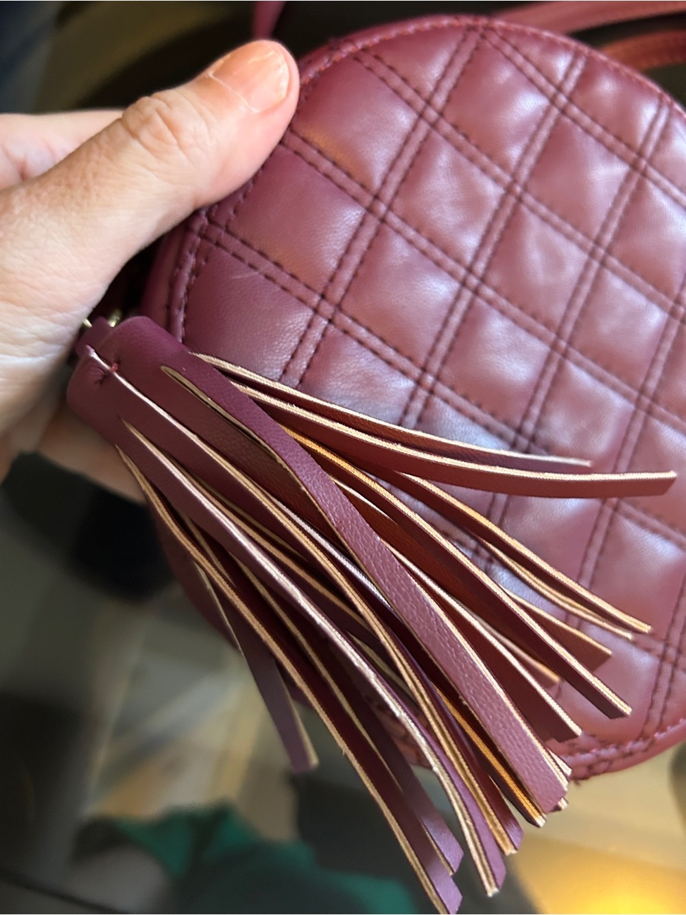 art class Quilted Round Crossbody Bag - Mauve Pink - Picture 3 of 4